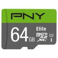 کارت حافظه microSDhC پی ان وای مدل Elite کلاس 10 استاندارد UHS-I U1 سرعت 85MBps ظرفیت 64 گیگابایت به همراه خشاب