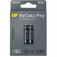 باتری نیم قلمی قابل شارژ جی پی مدل ReCyko Pro ظرفیت 800 میلی آمپر ساعت بسته 2 عددی