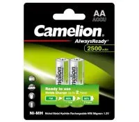 باتری قلمی قابل شارژ کملیون ظرفیت 2500mAh مدل AlwaysReady-AA HR6 بسته 2 عددی