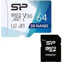 کارت حافظه MicroSDXC سیلیکون پاور مدل Superior Pro کلاس 10 استاندارد UHS-I U3 سرعت 100MBps ظرفیت 64 گیگابایت با خشاب