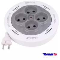 چند راهی برق 4 خانه امگا R4500 سیم جمع شو طول 10 متر