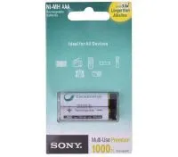 باتری نیم قلمی قابل شارژ سونی مدل NH-AAA HR6 بسته 2 عددی