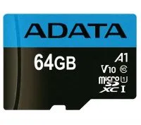 کارت حافظه microSDXC ای دیتا مدل Premier V10 A1 کلاس 10 استاندارد UHS-I سرعت 100MBps ظرفیت 64 گیگابایت