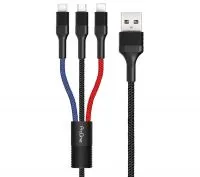 کابل تبدیل USB به MicroUSB/Lightining/Type-C پرووان مدل PCC280 طول 1 متر