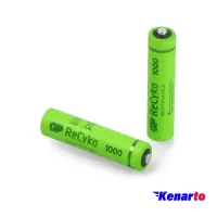 باتری نیم قلمی قابل شارژ جی پی مدل ReCyko ظرفیت 1000Series) 950) میلی آمپر ساعت بسته 2 عددی