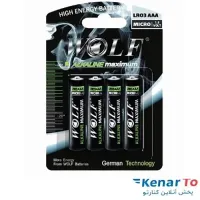 باتری نیم قلمی آلکالاین ولف مدل Alkaline maximume 1.5V بسته 4 عددی