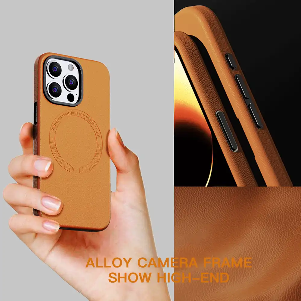 گارد گوشی جوی پرودو مدل metal frame leather MageSafe