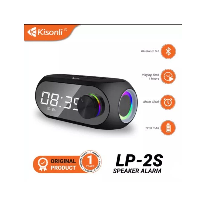 اسپیکر بلوتوثی قابل حمل ساعت دار کیسونلی مدل LP-2S