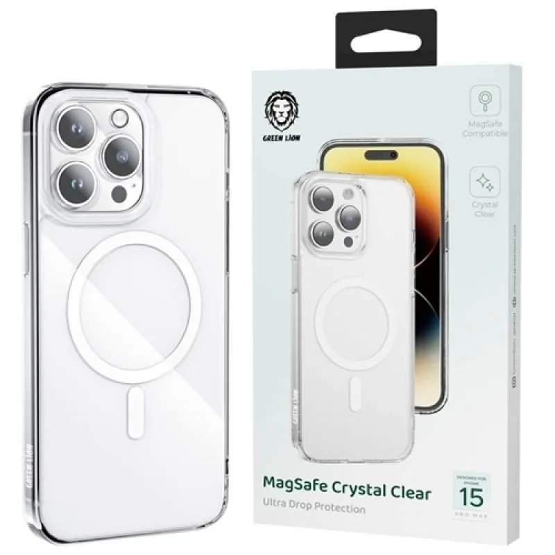 کاور گوشی گرین لاین مدل MagSafe Crystal مناسب برای iphone 15 Pro