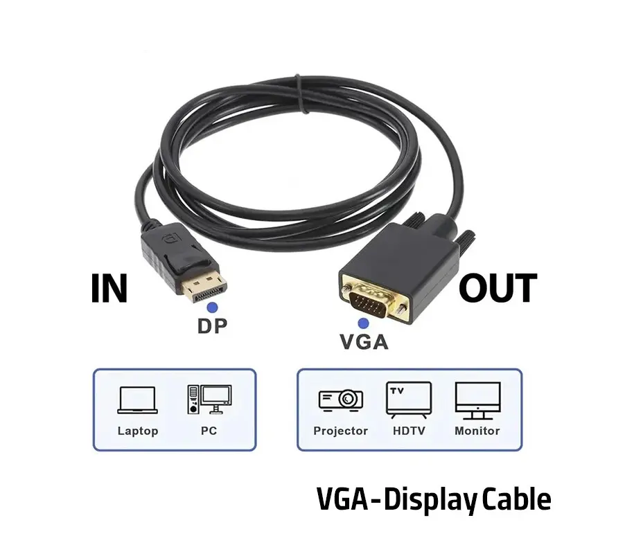 کابل تبدیل Display port به VGA دی نت مدل DT-409 4K به طول 1.5 متر
