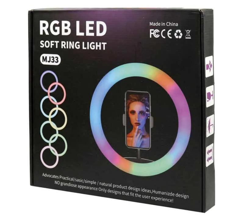 رینگ لایت پایه دار RGB LED MJ33