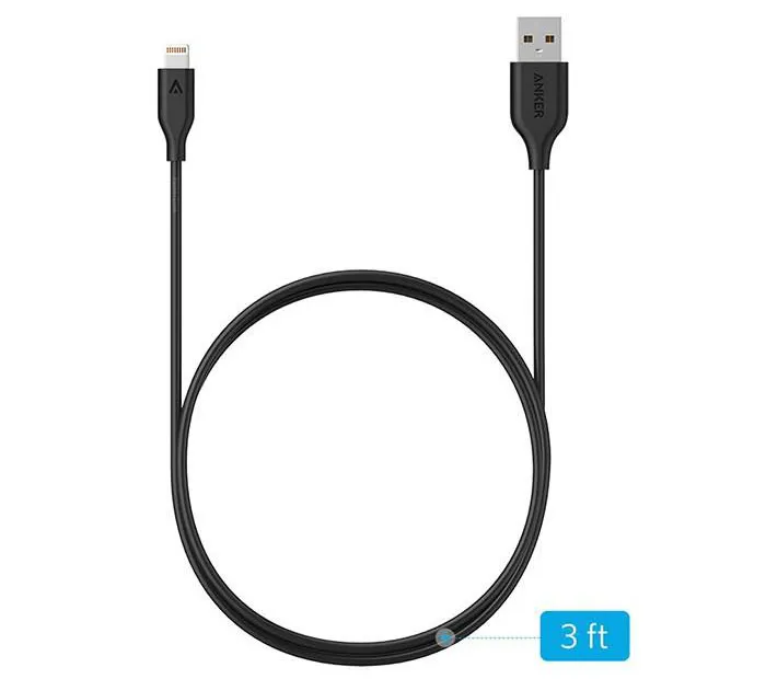 کابل تبدیل USB به لایتنینگ انکر مدل A8111H21 PowerLine طول 0.9 متر