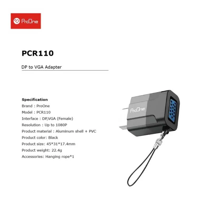 تبدیل DisplayPort به VGA پرووان مدل PCR110