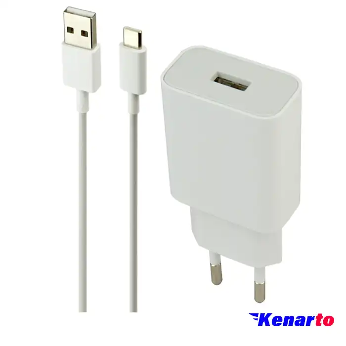 شارژر دیواری 10W USB شیائومی اورجینال به همراه کابل تبدیل Type-C