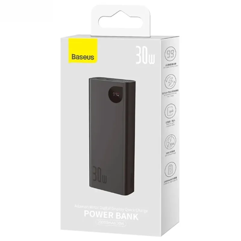 شارژر همراه باسئوس مدل Adaman PPBD030001 PD+QC 22.5W ظرفیت 20000 میلی آمپر ساعت