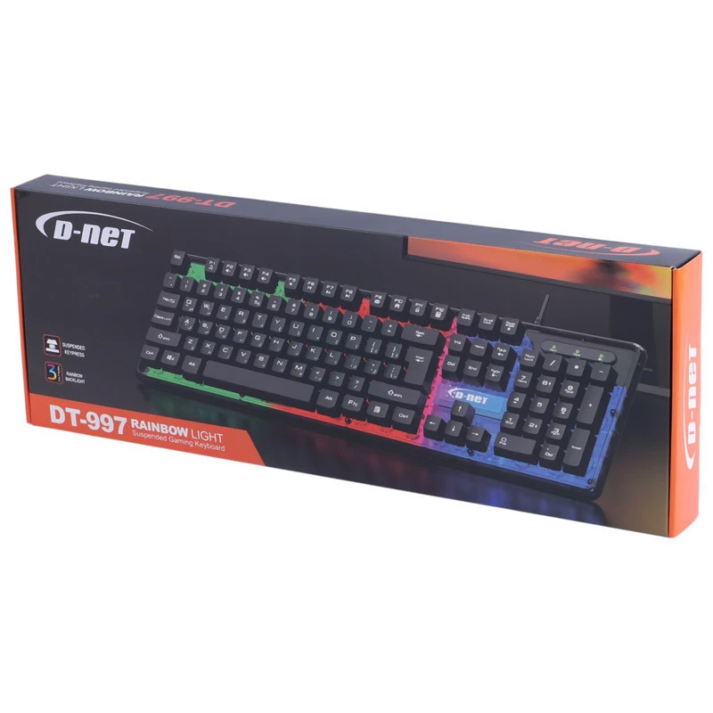 کیبورد مخصوص بازی دی نت مدل DT-997 RGB مکانیکال