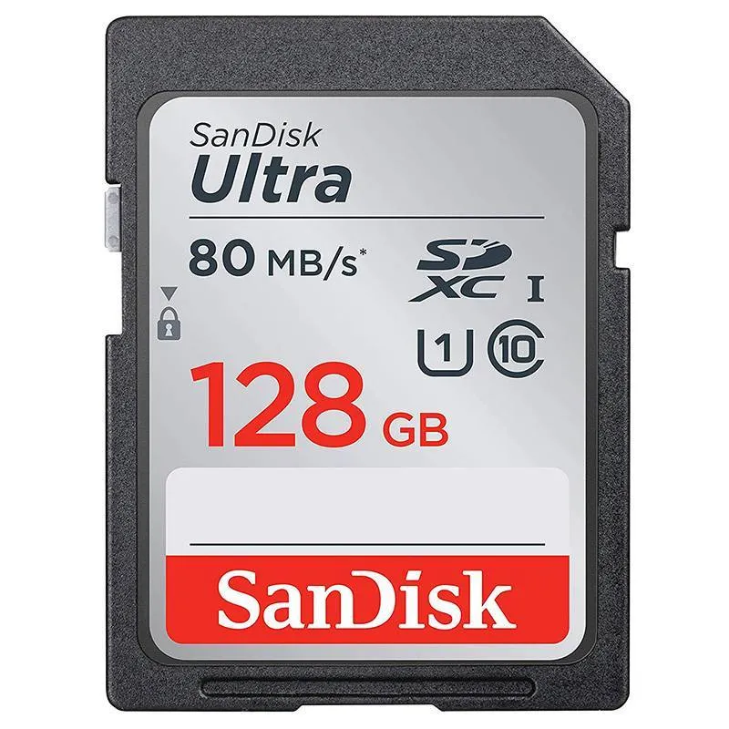 کارت حافظه SDXC سن دیسک مدل Ultra UHS-I  کلاس 10 استاندارد UHS-I U1 سرعت 80MBs ظرفیت 128 گیگابایت