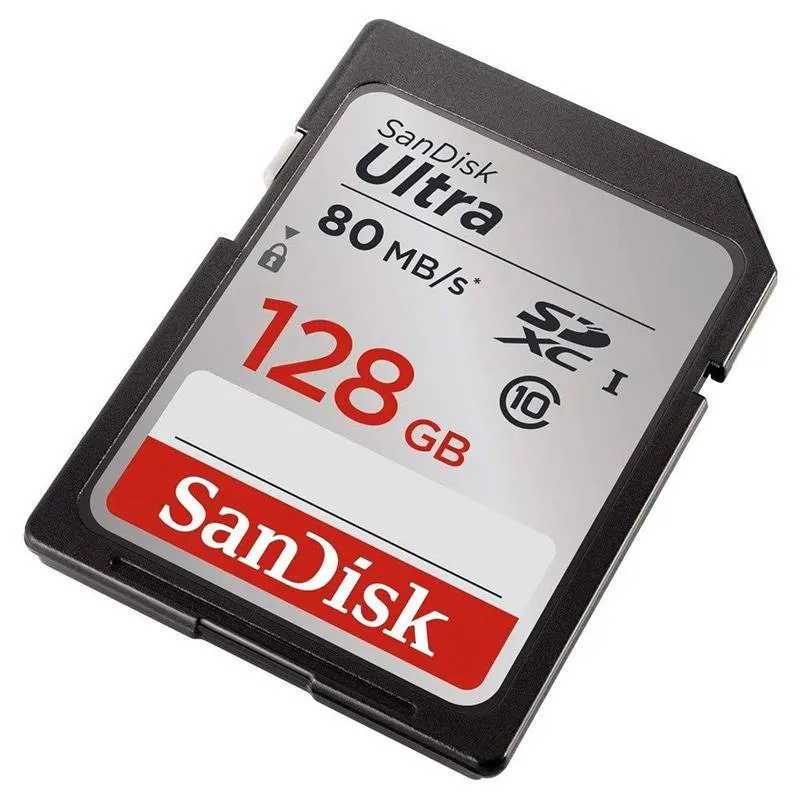 کارت حافظه SDXC سن دیسک مدل Ultra UHS-I  کلاس 10 استاندارد UHS-I U1 سرعت 80MBs ظرفیت 128 گیگابایت