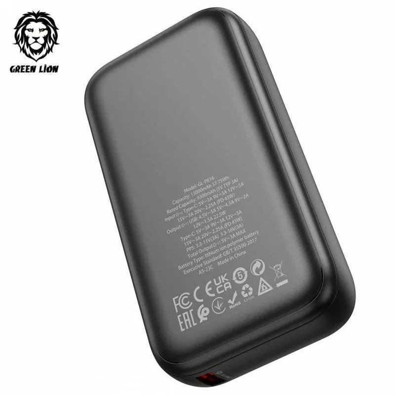شارژر همراه گرین لاین مدل  GNCP45WPB15BK ظرفیت 15000 میلی آمپر ساعت