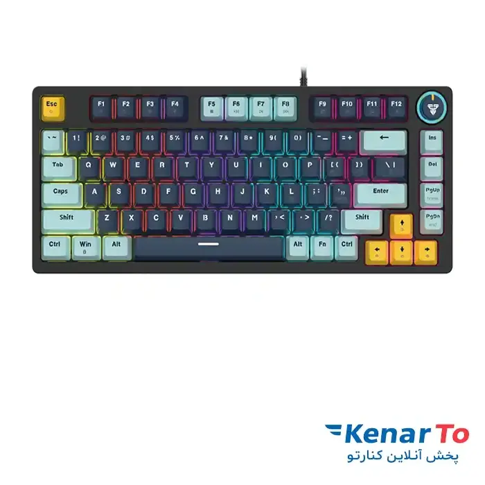 کیبورد مخصوص بازی فنتک مدل Atom81 MK875V2 مکانیکال با سوئیچ آبی