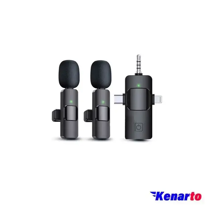 میکروفن یقه ای بی سیم ترانیو مدل MC21 DUAL Type-C / Lightening / Aux