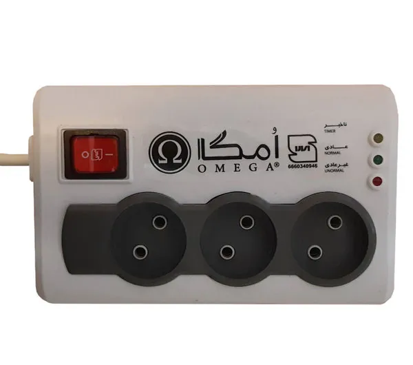 چند راهی برق و محافظ برق یخچال فریزر امگا مدل P3100 طول 3 متر