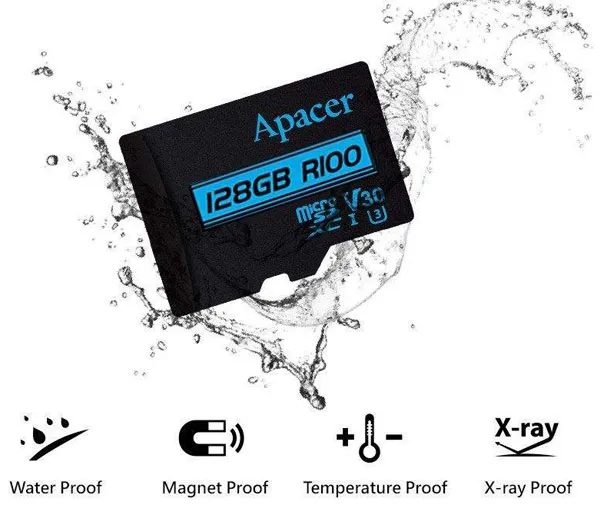کارت حافظه microSDXC اپیسر مدل V30 کلاس 10 استاندارد UHS-I U3 سرعت 100MBps ظرفیت 128گیگابایت