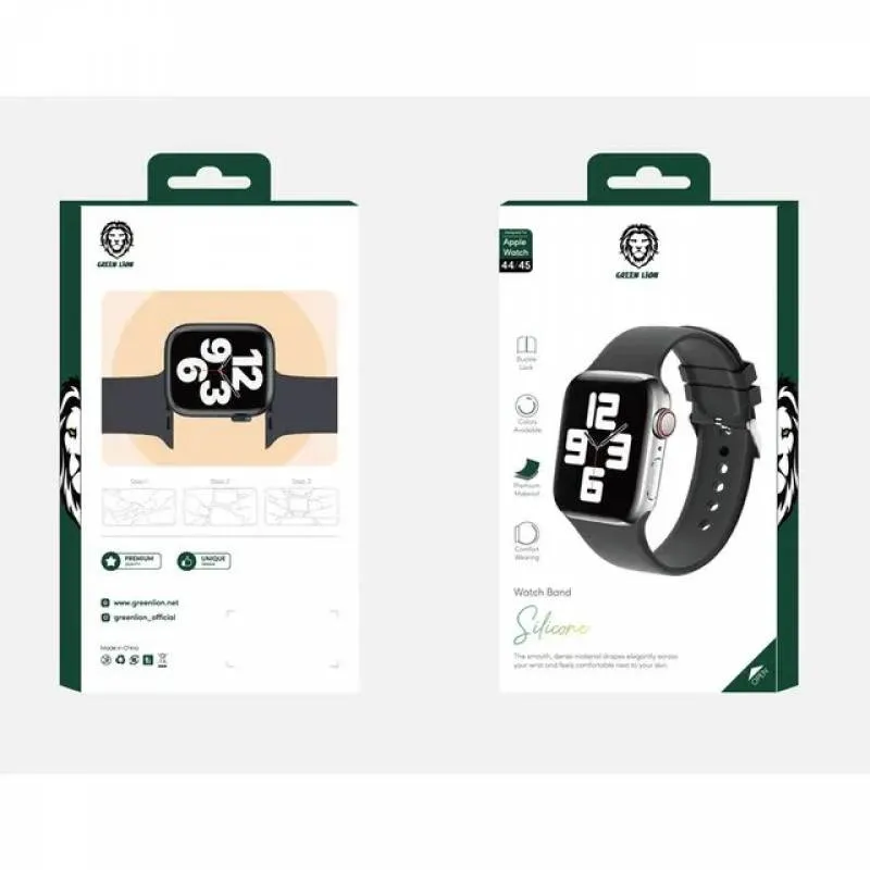 بند ساعت هوشمند گرین لاین مدل Silicone Band with Buckle مناسب برای اپل واچ 42/44/45 میلی متری