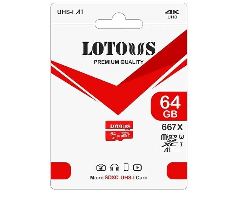 کارت حافظه microSDXC لوتوس مدل 667X A1 کلاس 10 استاندارد UHS-I U3 ظرفیت 64 گیگابایت