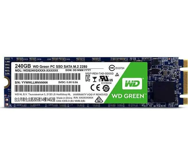 حافظه SSD وسترن دیجیتال مدل GREEN WDS240G1G0B M.2 ظرفیت 240 گیگابایت