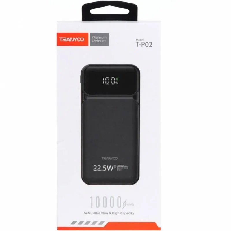شارژر همراه ترانیو مدل T-P02 22.5W ظرفیت 10000 میلی آمپر ساعت