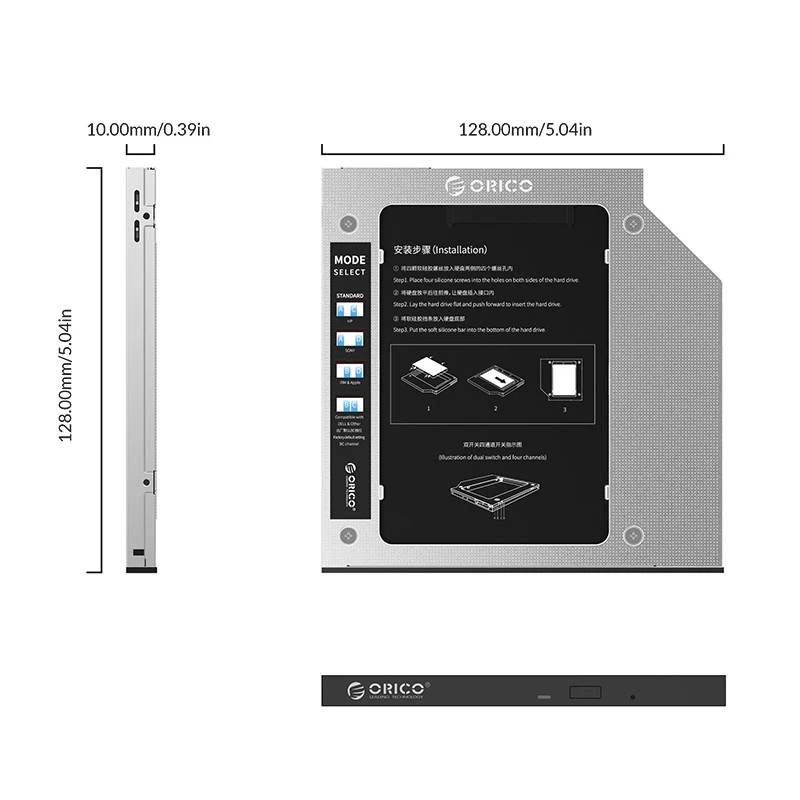 براکت SSD و هارد لپ تاپ سایز 9.5mm مدل  M95SS-VS