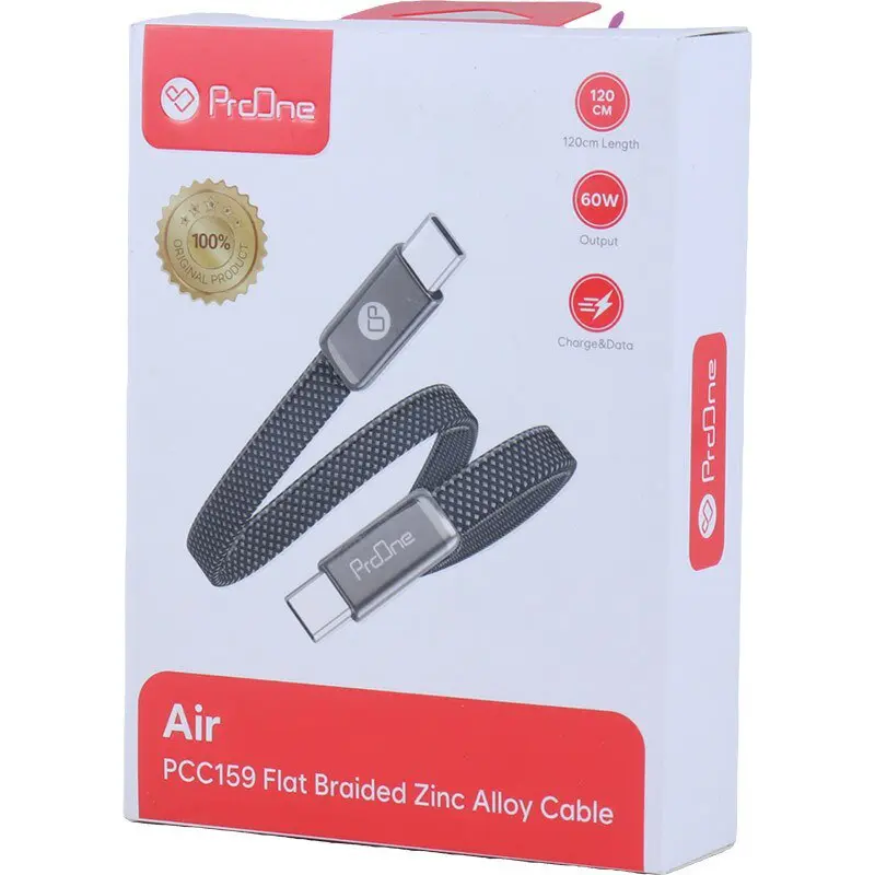 کابل تبدیل Type-C PD به Type-C پرووان مدل PCC159 60W طول 120 متر