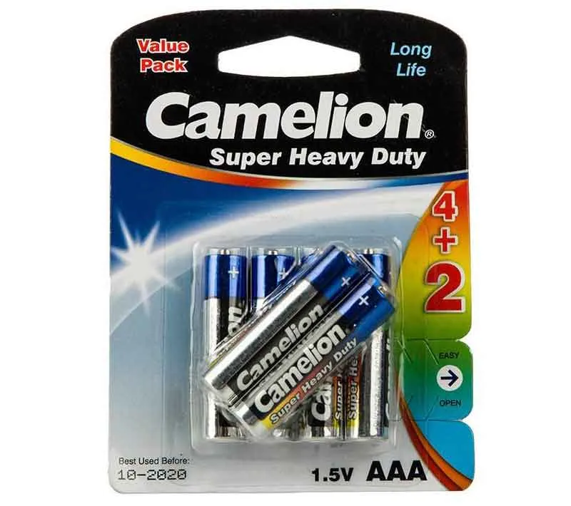 باتری نیم قلمی کملیون مدل Super Heavy Duty بسته 6 عددی