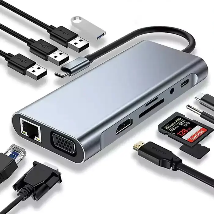هاب USB-C یازده پورت کی نت مدل MFCMS1011 S10
