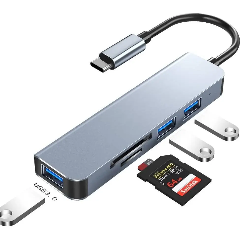 هاب 5 پورت TYPE-C+USB3.0 پی نت مدل T-3625