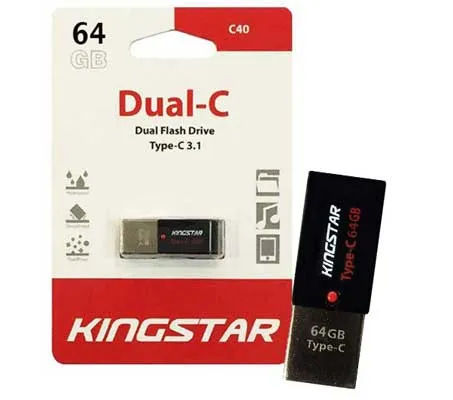 فلش مموری کینگ استار مدل Dual C40 ظرفیت 64 گیگابایت