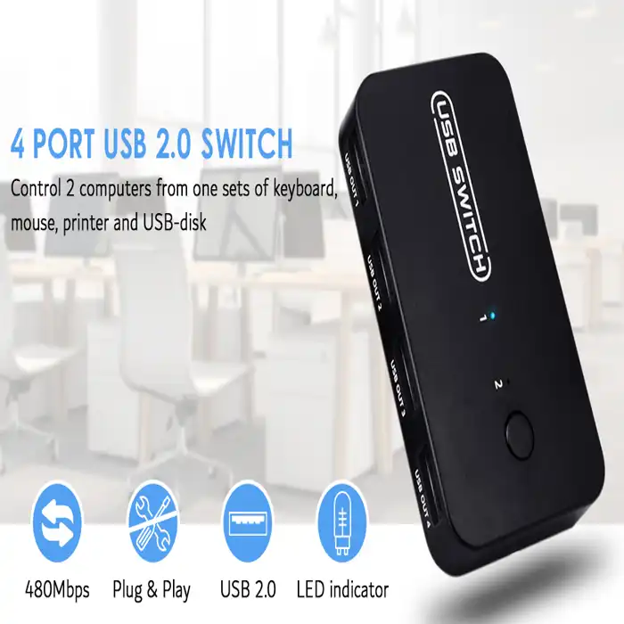 هاب سوئیچ اتوماتیک 2 به 4 USB