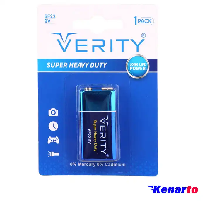 باتری کتابی وریتی مدل  Super Heavy Duty 6F22 بسته 1 عددی