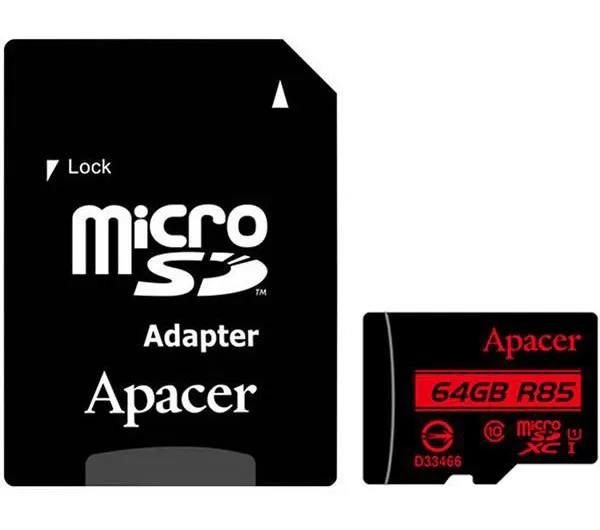 کارت حافظه microSDXC اپیسر کلاس 10 استاندارد UHS-I U1 سرعت 85MBps ظرفیت 64 گیگابایت