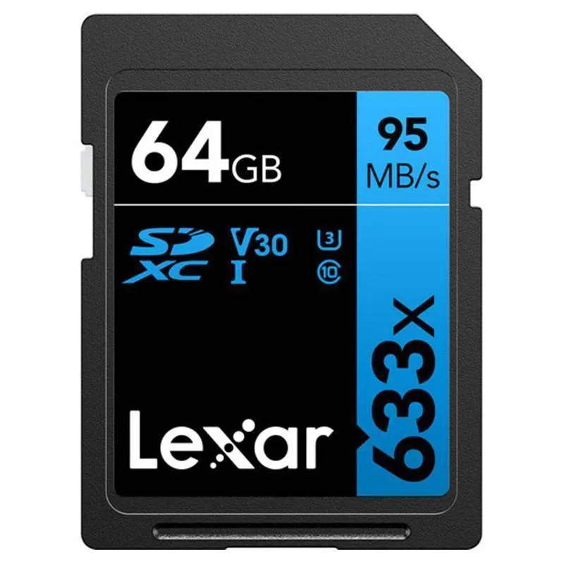 کارت حافظه SDXC لکسار مدل Performance کلاس 10 استاندارد UHS-I U3 سرعت 95MBps ظرفیت 64 گیگابایت