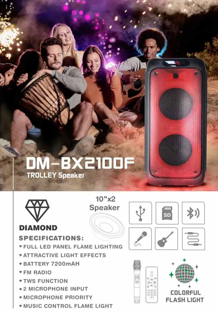اسپیکر بلوتوثی قابل حمل دیاموند مدل DM-BX2100F