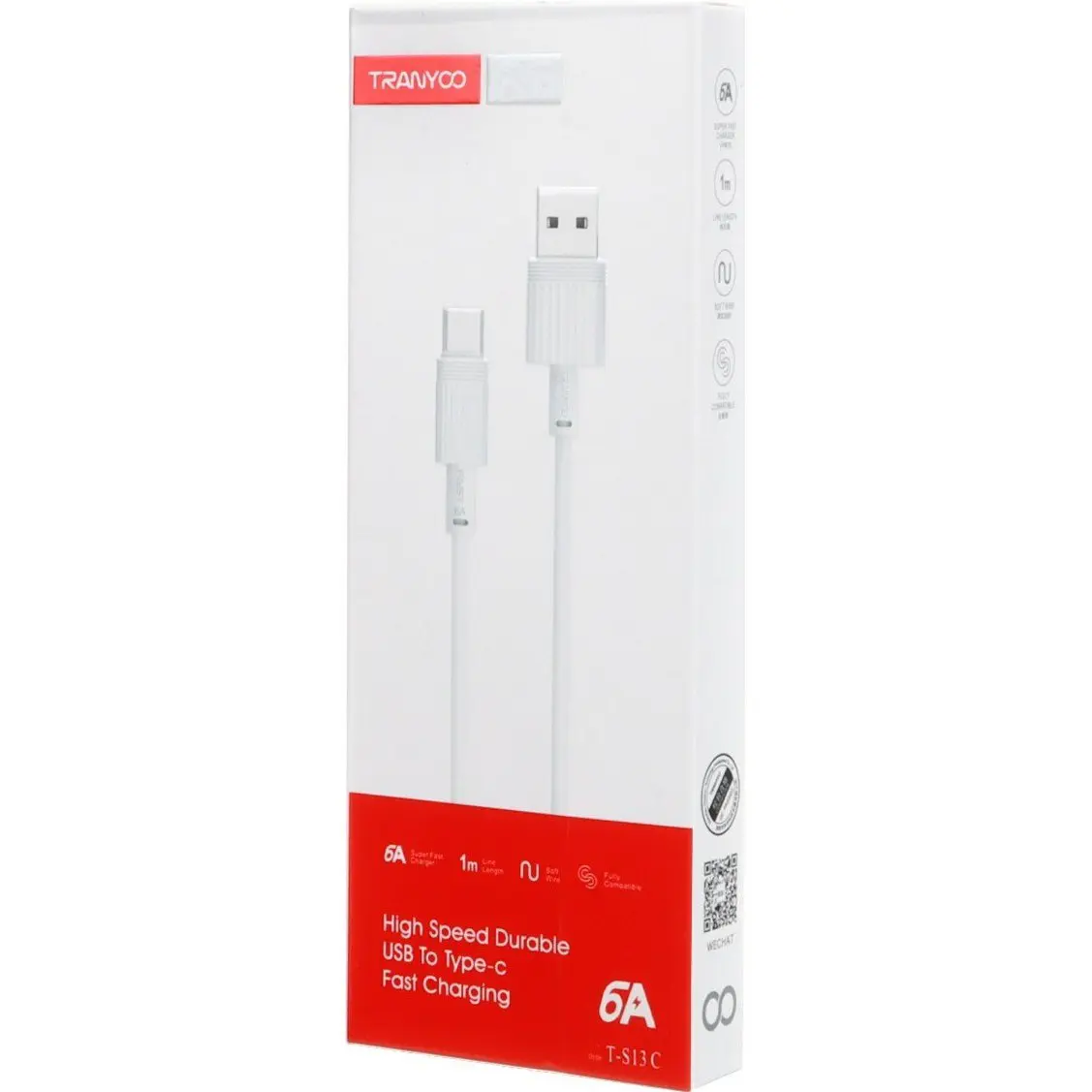 کابل تبدیل USB به Type-C ترانیو مدل T-S13C طول 1 متر