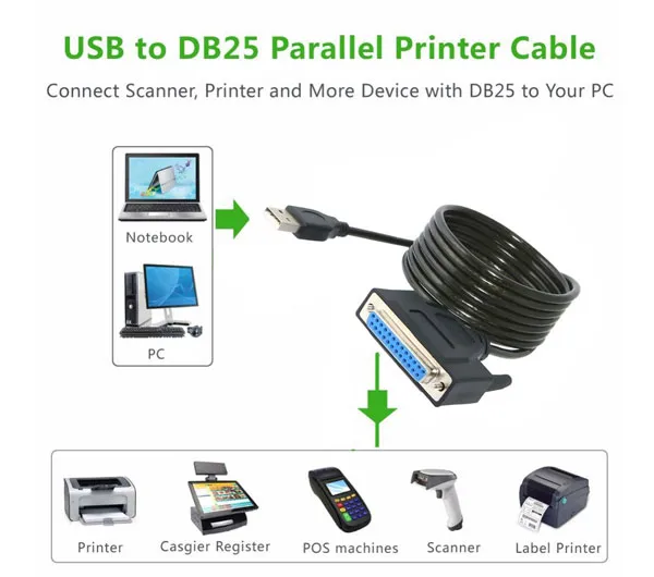 تبدیل USB به 25 پین ماده پارالل
