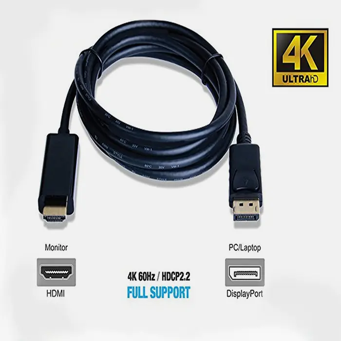 كابل Display Port به HDMI دیتک 4K طول 1.8 متر