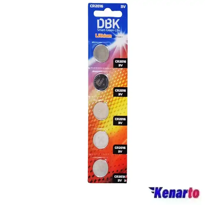باتری سکه ای DBK مدل CR2016 بسته 5 عددی