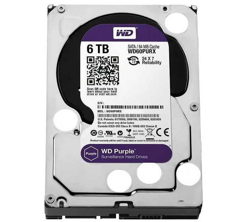هارددیسک اینترنال وسترن دیجیتال مدل Purple ظرفیت 6 ترابایت