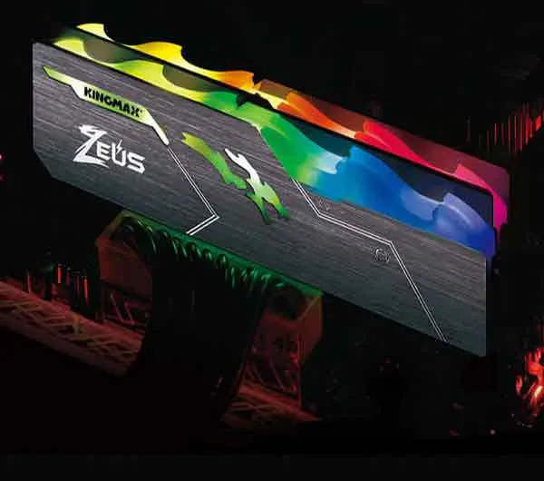 رم دسکتاپ DDR4 تک کاناله 3200 مگاهرتز CL17 کینگ مکس مدل Zeus Dragon RGB ظرفیت 16 گیگابایت