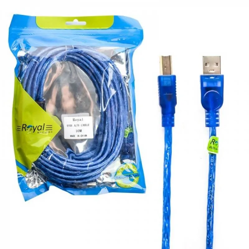 کابل پرینتر رویال USB 2.0 طول 10 متر شیلد دار