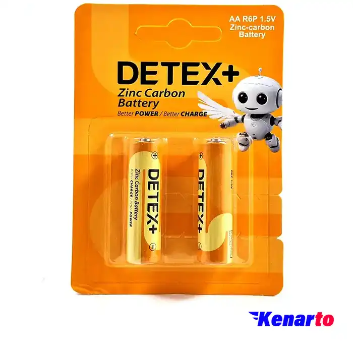 باتری قلمی دیتکس پلاس مدل R6P بسته 2 عددی